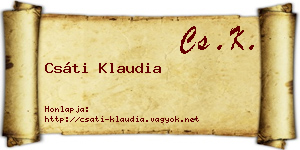 Csáti Klaudia névjegykártya