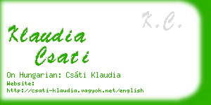 klaudia csati business card